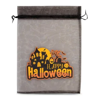 1 szt. Woreczek Halloween (nr 1) z organzy 40 x 55 cm - czarny