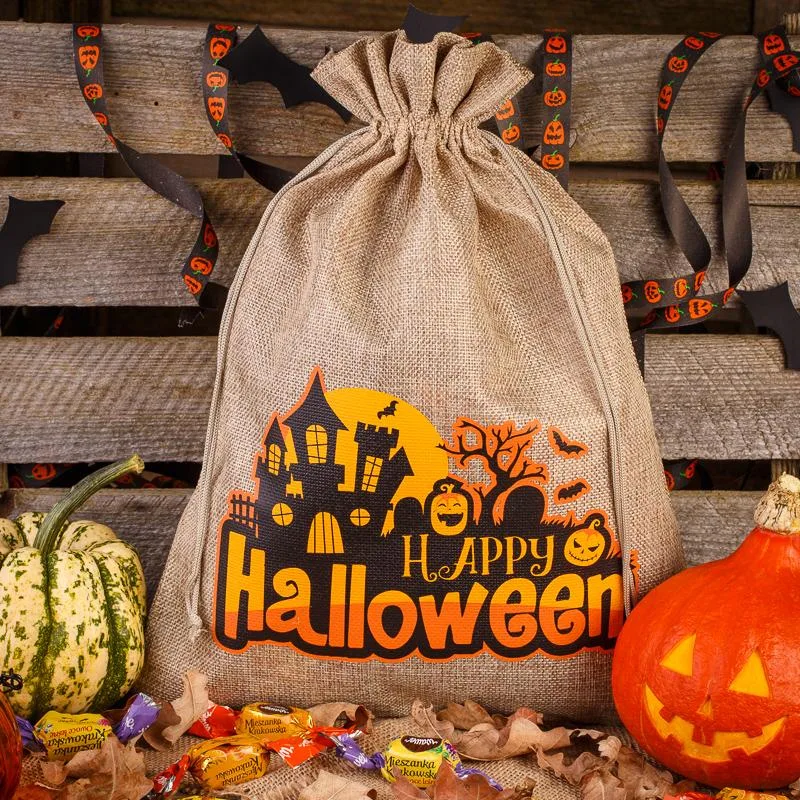 1 szt. Worek Halloween (nr 1) jutowy - obrazek 2