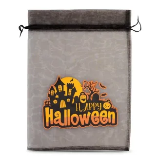 1 szt. Worek Halloween (nr 1) z organzy 40 x 55 cm - czarny
