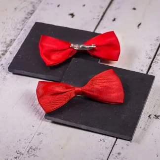 10 szt. Kokardki materiałowe 10 x 5 cm - czerwone