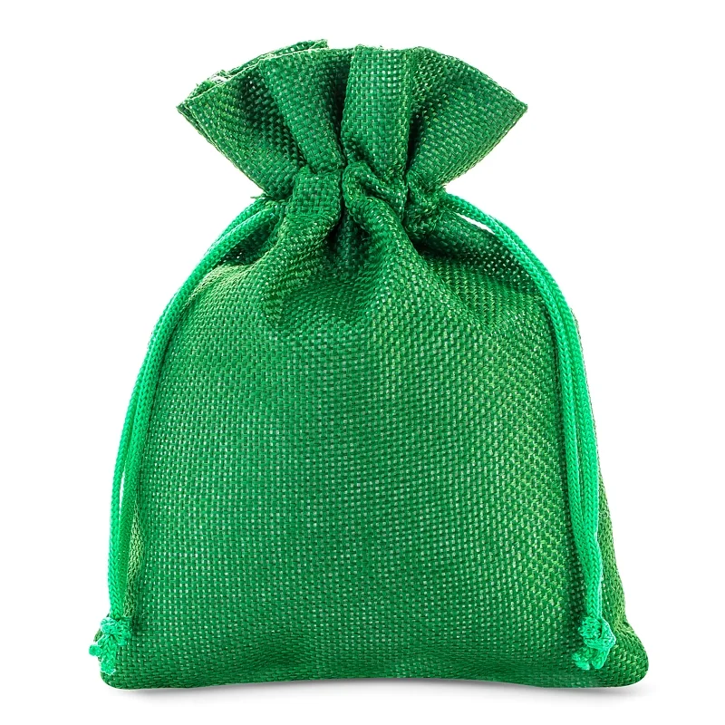 10 szt. Woreczki jutowe 12 x 15 cm - zielone