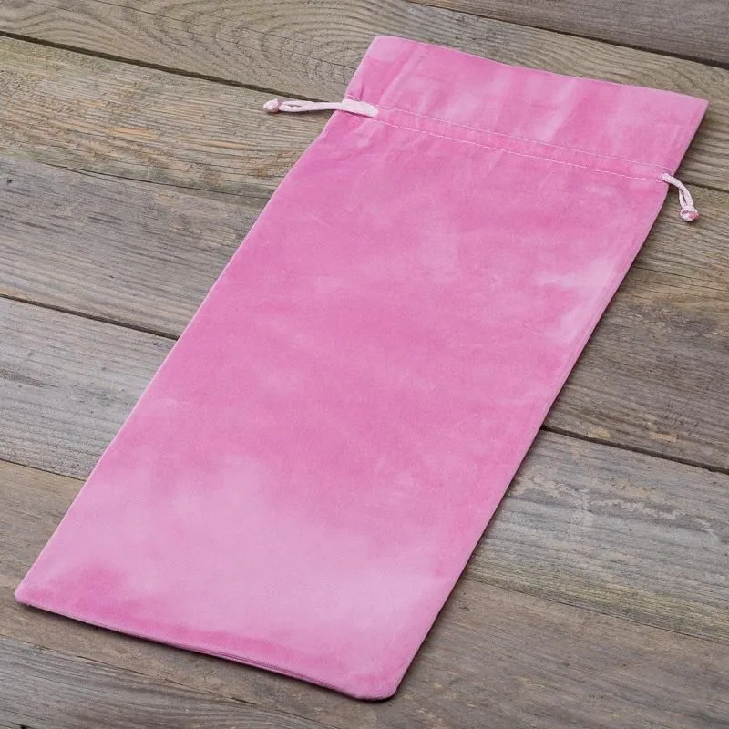 10 x Różowe woreczki welurowe 11 x 20 cm - zestaw eleganckich opakowań na prezenty - obrazek 2