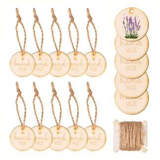 10 szt. Zawieszki drewniane - Hand made