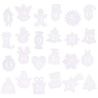 24 szt. Numery samoprzylepne 1-24 - białe MIX
