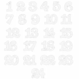 24 szt. Numery samoprzylepne 1-24 - białe