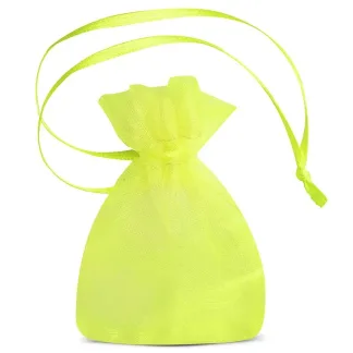 Woreczki z organzy 7 x 9 cm, z pojedynczą wstążeczką, zaciągane na jedną stronę, 25 szt