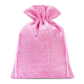 5 x różowe woreczki jutowe 15 x 20 cm - delikatność i siła w jednym