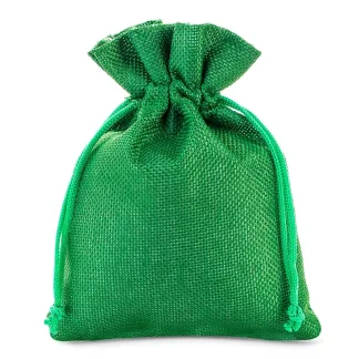 Zielone woreczki jutowe 18 x 24 cm, 5 szt. - eleganckie opakowanie na kosmetyki