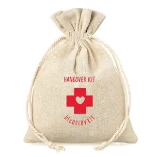 5 szt. Woreczki à la lniane 15 x 20 cm z nadrukiem - Hangover kit