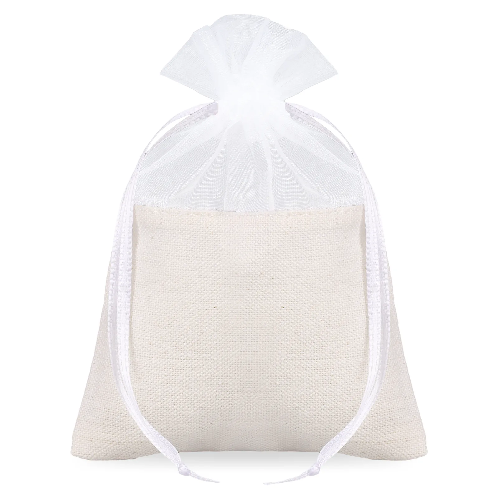 Woreczki bawełniane z organzy 10x13 cm - 10 szt - opakowanie z nutą lekkości