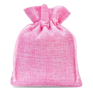 10 x różowe woreczki jutowe 12 x 15 cm - zestaw dekoracyjnych opakowań