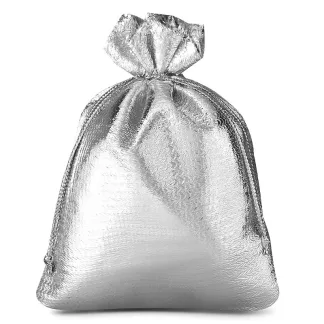 10 szt. Woreczki metaliczne 10 x 13 cm - srebrne