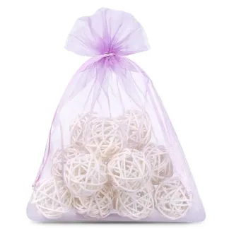 Jasnofioletowe woreczki z organzy 13 x 18 cm - 25 szt.