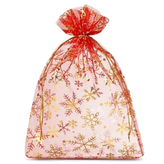 10 szt. Woreczki z organzy 15 x 20 cm - Boże Narodzenie