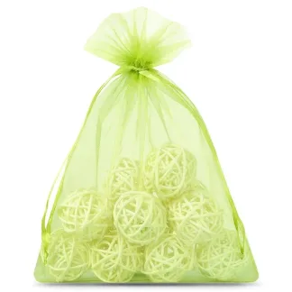 10 szt. Woreczki z organzy 15 x 20 cm - zielone