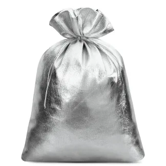 5 szt. Worki metaliczne 22 x 30 cm - srebrne